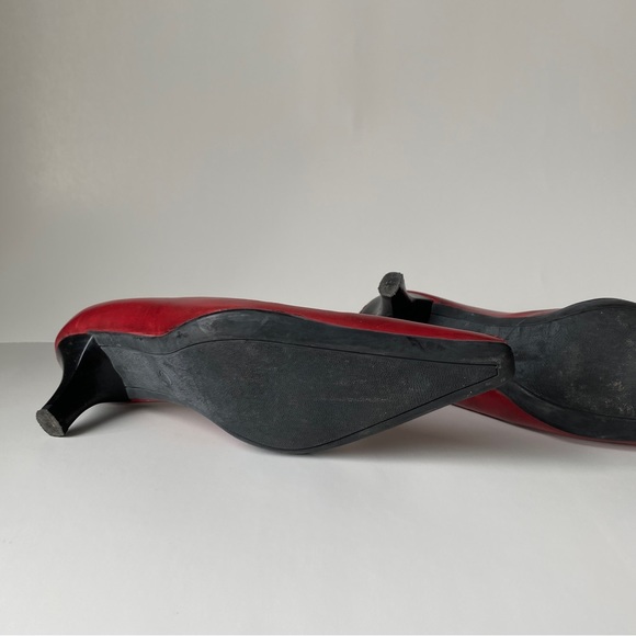 Elle Pointy Kitten Heels, Dark Red Leather - Picture 6 of 6